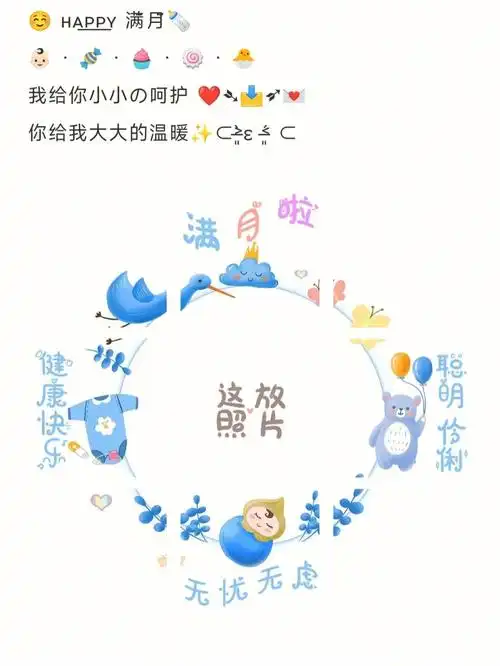 九宫格拼图素材满月宝宝满月宴满月照