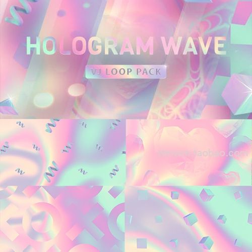 vjloop10个浅粉色梦幻蒸汽波背景动画视频素材舞台背景大屏 wave