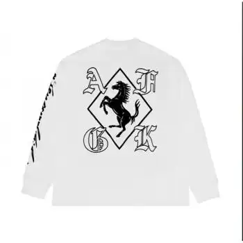 fff马思唯联名afgk黑马刺绣t基础款宽松国潮情侣男女街头 白色 xl