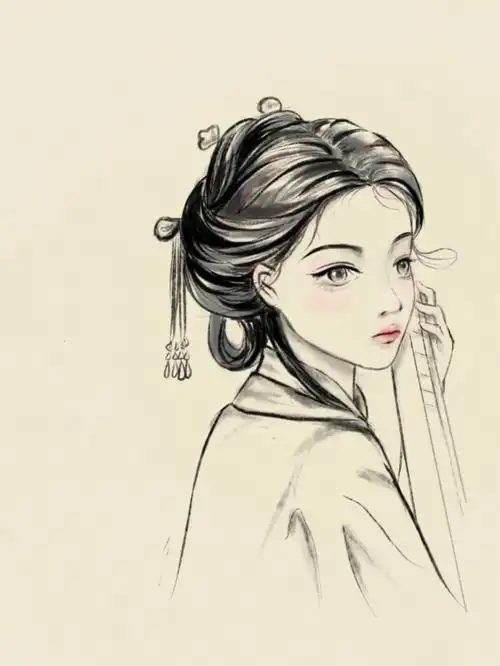 封校靠画画美女子拒绝emo,参考p3#笔记灵感  #procreate  #手绘头像