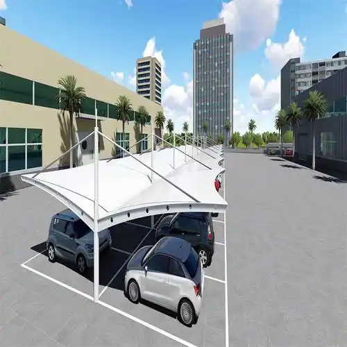 韶关轻钢结构停车棚小轿车遮雨棚膜结构充电桩汽车棚