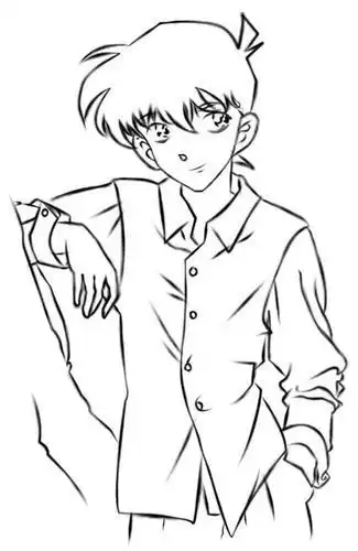 名侦探新一的简笔画工藤新一的简笔画工藤新一简笔画 工藤新一简笔画