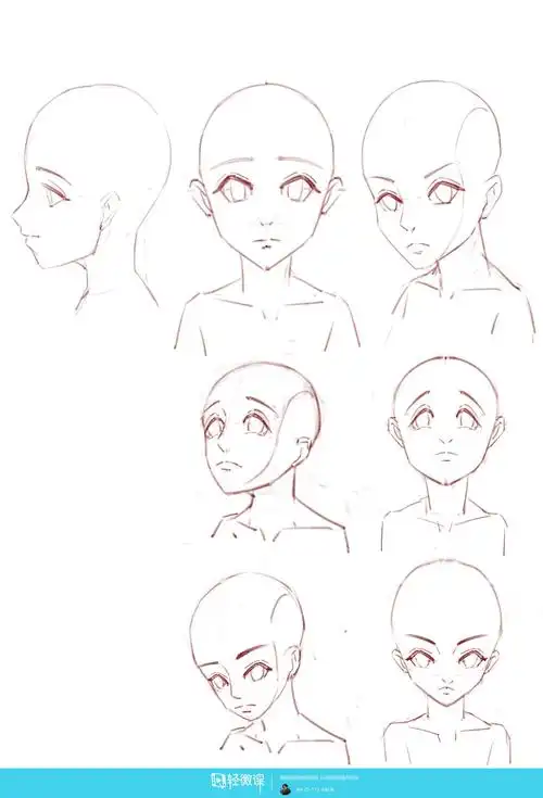作业:动漫人物头部仰视,俯视的画法训练 - rh-25-113 小虾米 - 轻微课
