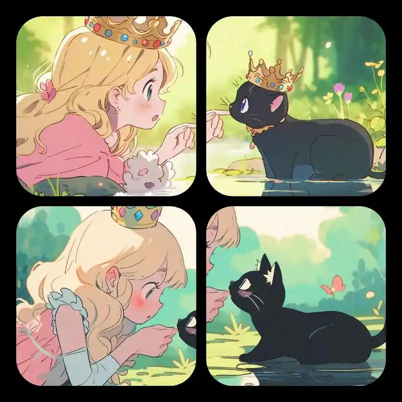 公主与她的黑猫王子#情侣头像 #可爱情头 - 抖音