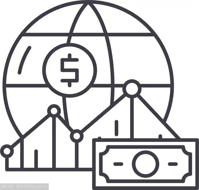 世界市场线图标概念世界市场