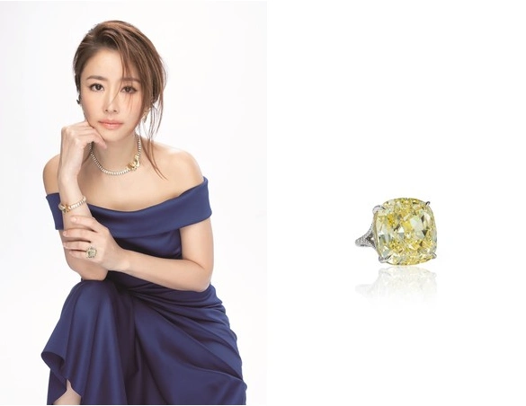 林心如拔下婚戒改戴1.2亿tiffany黄钻戒秀强大气场