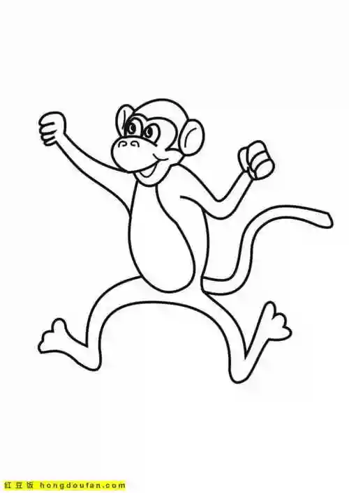和孩子们共度美好时光11张可爱的小猴子卡通涂色简笔画