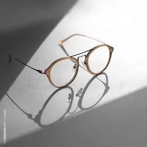 enson9板材金属半透明圆框 span class=h>眼镜 /span>男女 复古磨砂大