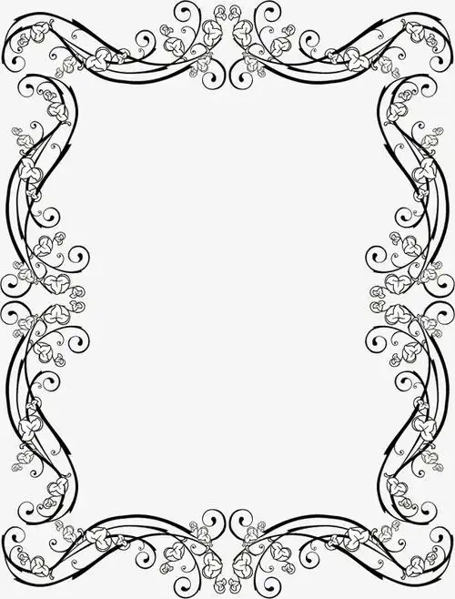 矢量手绘欧式花纹边框