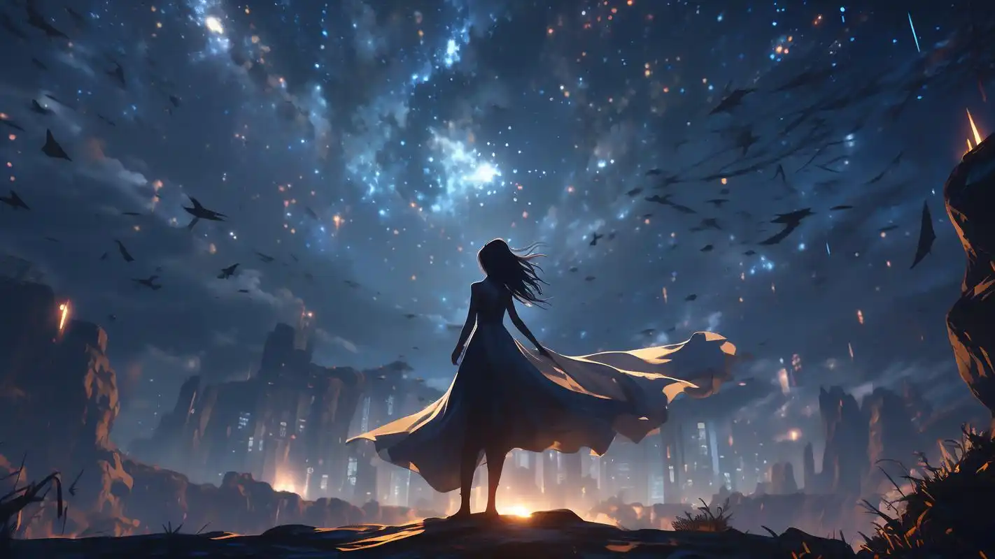 99绝美cos星空背景图精选90 探索未知的宇宙,与心爱的角色一同