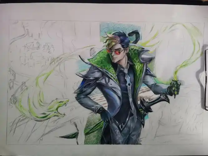 彩铅lol无极剑圣执事