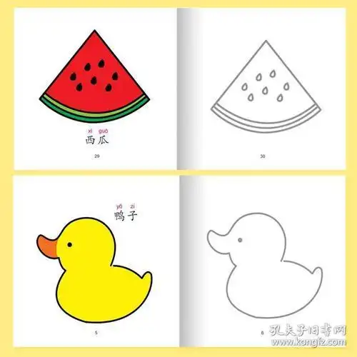 简单趣味简笔画教程儿童画儿童图画简易画组图0-6岁宝宝涂色本幼儿园