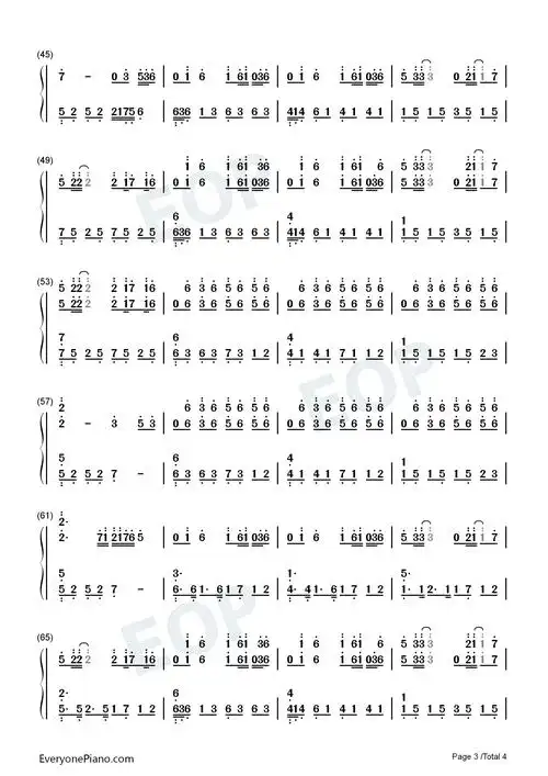 破茧钢琴简谱-张韶涵演唱-看谱啦