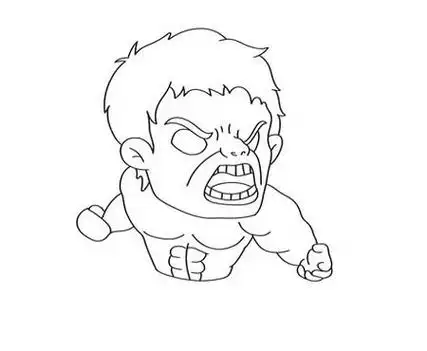 绿巨人浩克简笔画q版画法教程