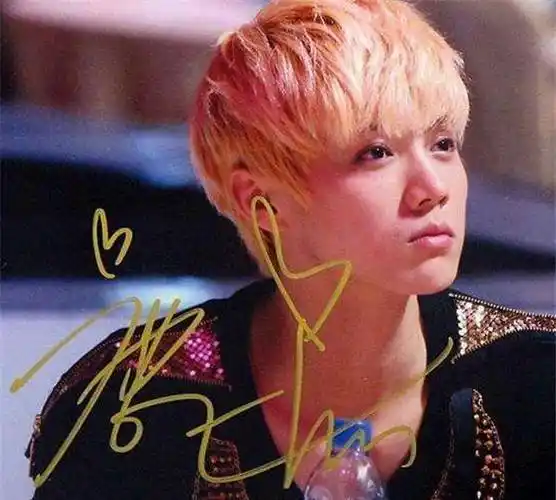 蔡徐坤的签名,lisa的签名,鹿晗的签名,看到华晨宇:写的啥?