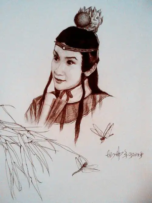 宝玉画像之一宝黛画像(宝玉像一个活在大观园里的楚门,多情的孩子,最