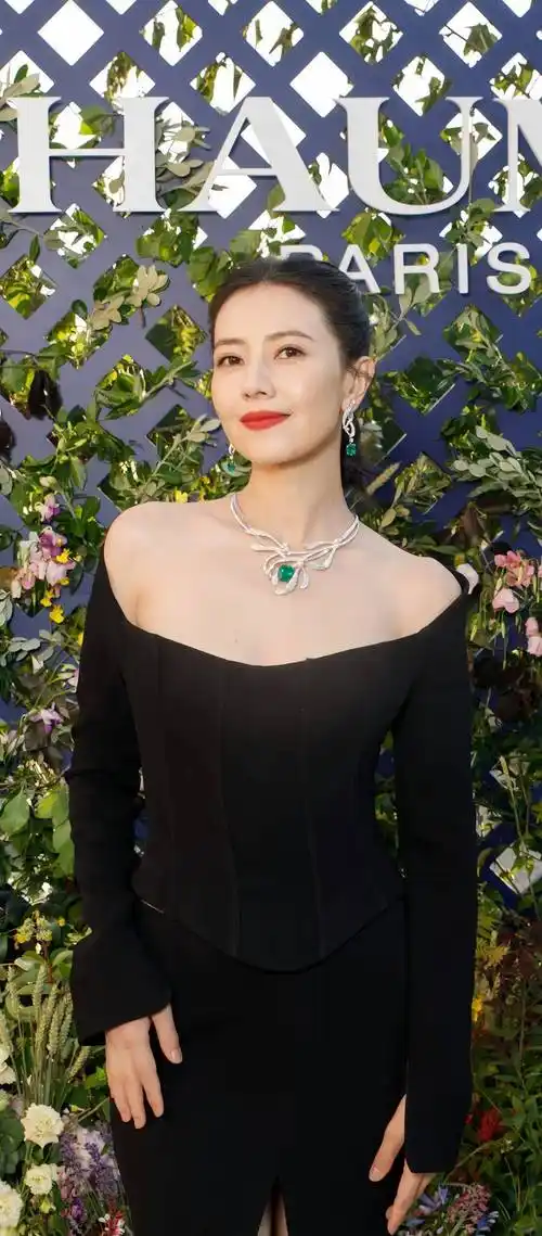 【高圆圆性感写真美图】低领露肩鱼尾裙,温婉优雅,人美如画!