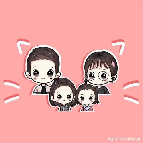 漫画全家福,不平庸的一家三口,四口头像,喜欢吗?