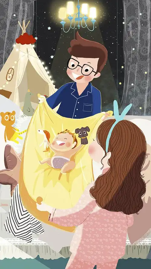 一组暖萌治愈系的亲子题材商业插图 - 原创作品 - 站酷(zcool)