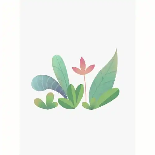 矢量渐变扁平风格花花草草