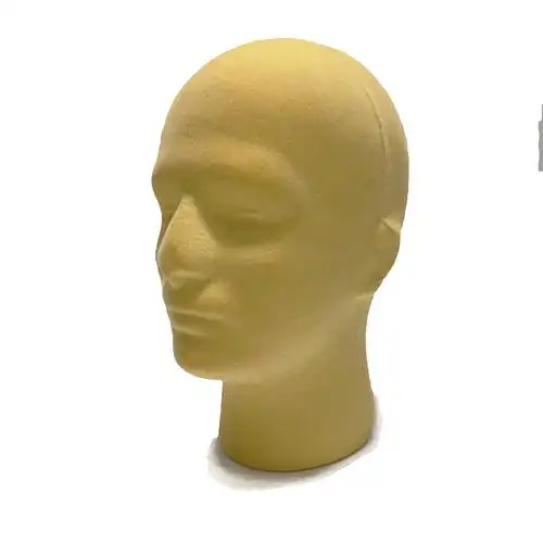 男女泡沫头泡沫假人头泡沫头模泡沫人头假发黑色泡沫模特头展示头