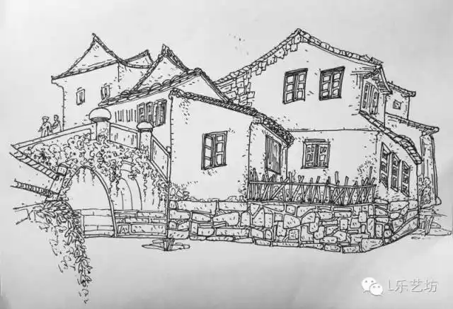 线描江南水乡别样风情