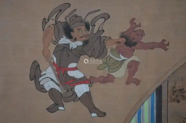 杜堇钟馗捉鬼绢本立轴