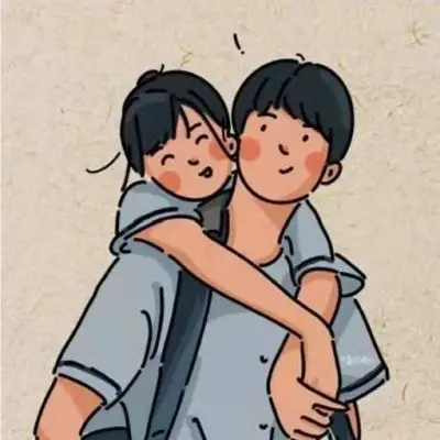 高清情头一男一女秀恩爱动漫图片,卡通头像图片