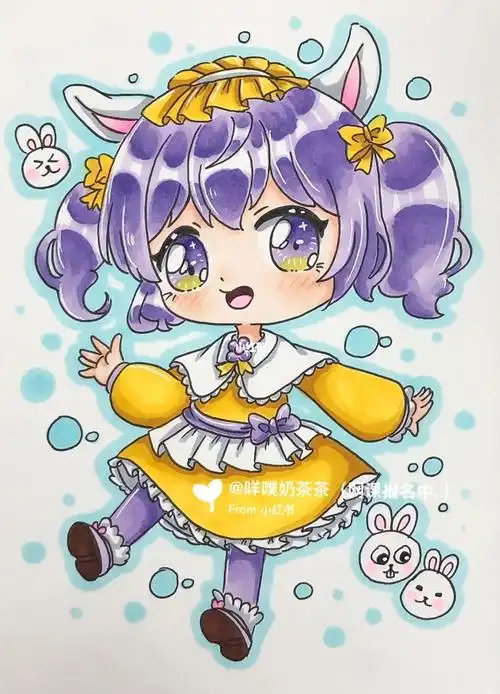 q版动漫绘画马克笔绘画画画动漫