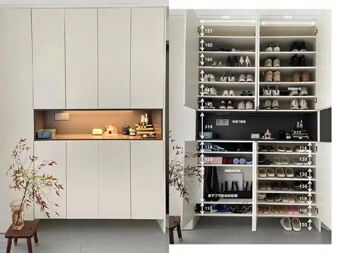 鞋柜怎么布局才合理?#全屋定制  #装修设计  #装修  #鞋柜