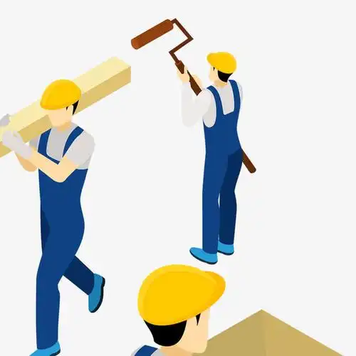 卡通装修工人正在装修免抠素材免费下载_觅元素51yuansu.com