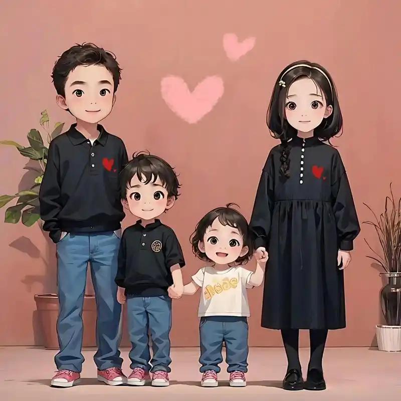 亲子头像93一家四口两个儿子的头像来喽 有你们就幸福满满06