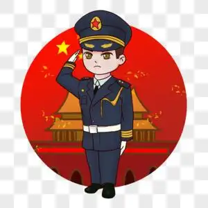 敬礼的军人图片