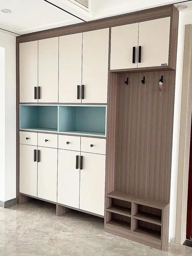 很实用的鞋柜安装效果图,比不上设计图的灵秀斑斓,但是实际看起 - 抖