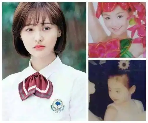 angelababy(杨颖)范爷小时候的照片有点年代感了,不过从照片中的神情