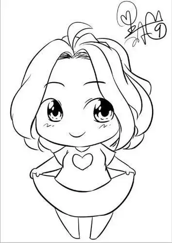 萌系简笔画手绘简笔画手绘头像q版可爱女生怕出错怕不够好怕来不及