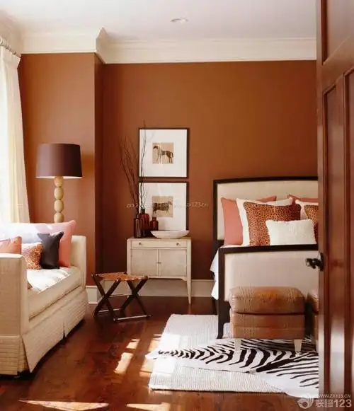 温馨房子装修设计图片大全110平棕色墙面效果图