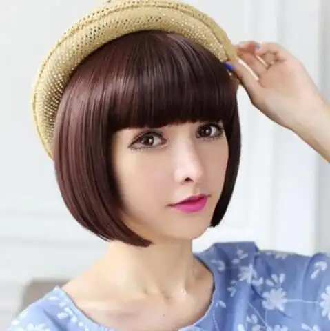 直发波波头,直发发型,波波头脸型