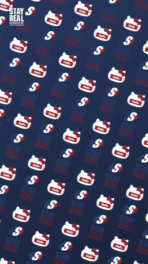 红蓝白拼接撞色活力无限凯蒂捣嘴神情真是萌翻了***tips壁纸下载小