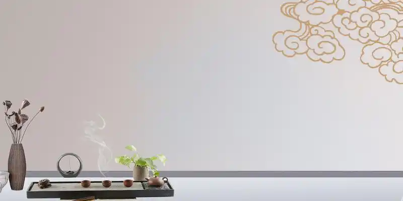 灰色创意唯美中国风中医养生之道艾灸宣传海报背景