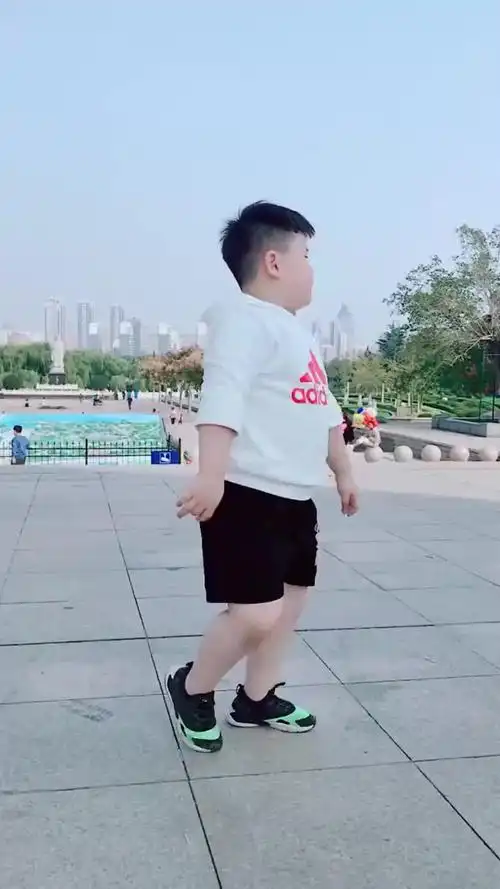 胖小孩户外跳广场舞,这动作真是可爱!