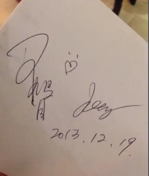 王祖贤珍贵的亲笔签名照片,字不怎么样,人却是真的美