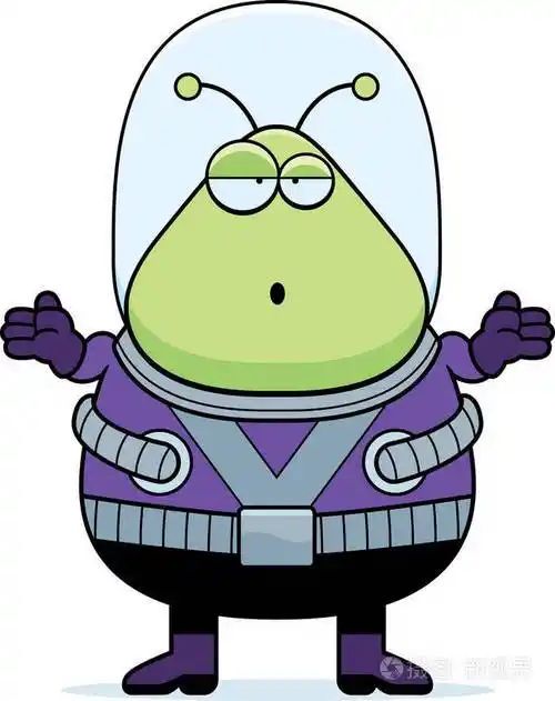 困惑的卡通外星人