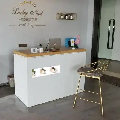 烤漆收银台简约理发店柜台美发店服装店吧台美容院前台公司接待台