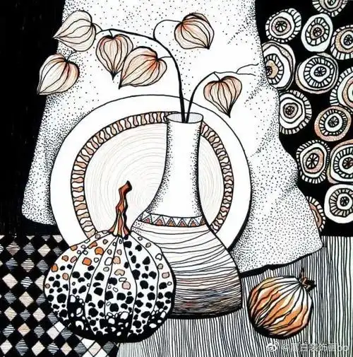 线描创意的50种技法,用简单的笔画出超精美的画,来收藏!