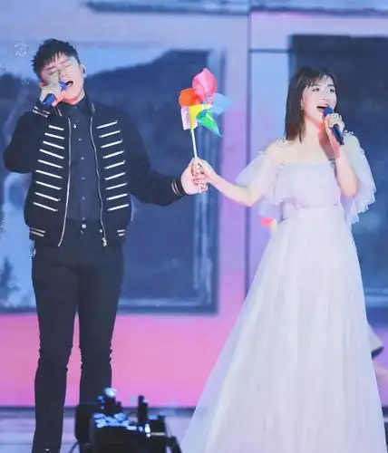 谢娜张杰同台演出超甜蜜