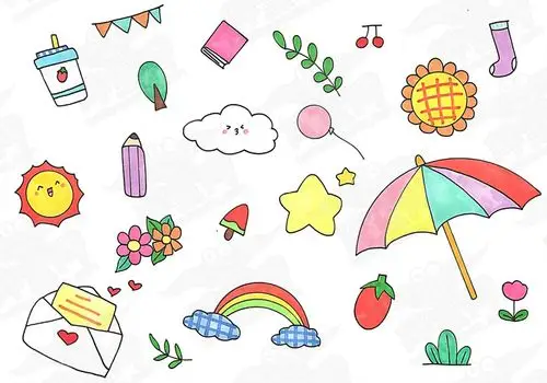 手抄报空白点缀小图案手抄报小清新小插图