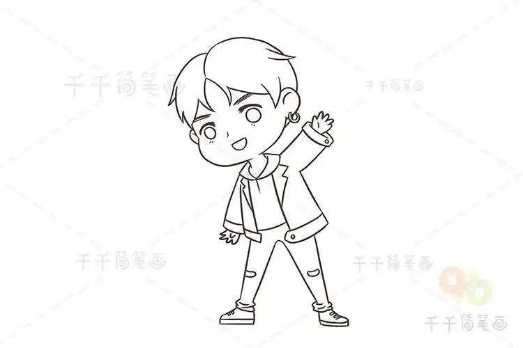 明星人物q版黄明昊justin简笔画其他人物简笔画