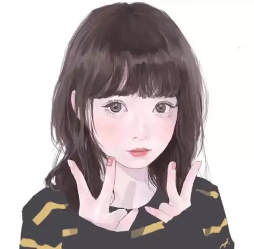 少女手绘可爱短发