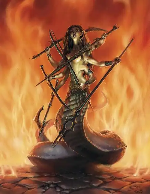 六臂蛇魔长得就是英雄无敌里娜迦那样